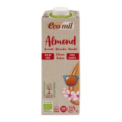 Brick de 1 litro de bebida de almendras ecológica EcoMil sin azúcar