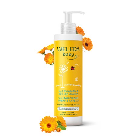 Champú y gel de ducha de caléndula BIO Weleda formato ahorro de 400ml en Ecotiendaverde.