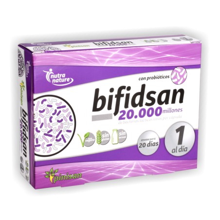 Caja de Bifidsan de Pinisan con 30 cápsulas para el equilibrio de la flora intestinal