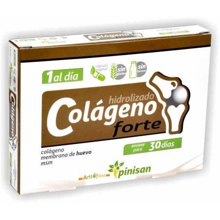 Caja de Colágeno Hidrolizado Forte de Pinisan en cápsulas para el dolor y desgaste articular