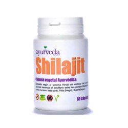 Bote de Shilajit Ayurveda de 60 cápsulas vegetales para energía y vitalidad en Ecotiendaverde