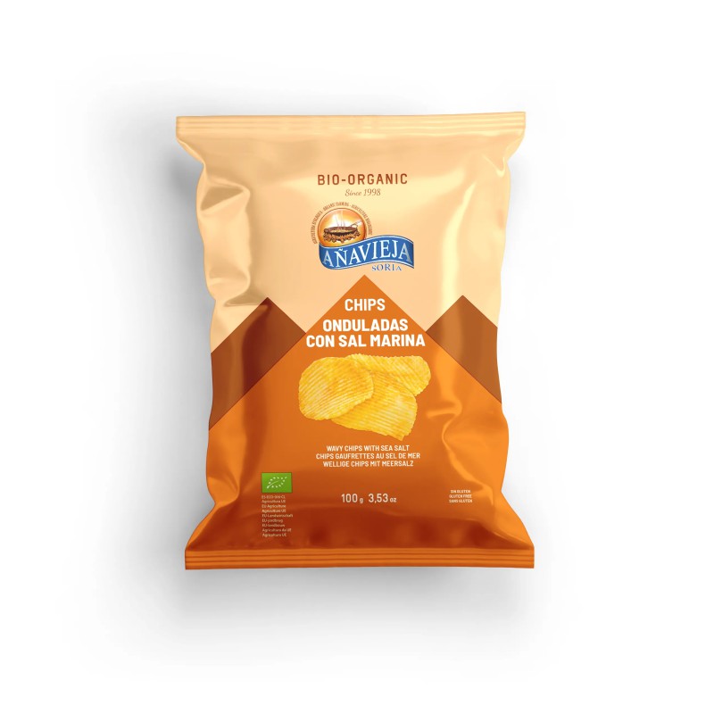 Bolsa de chips onduladas bio con sal marina Añavieja 125g