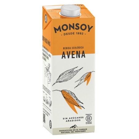 Bebida de avena ecológica Monsoy brik de 1 litro