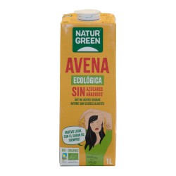 Bebida de avena bio sin azúcares Naturgreen brick de 1 litro