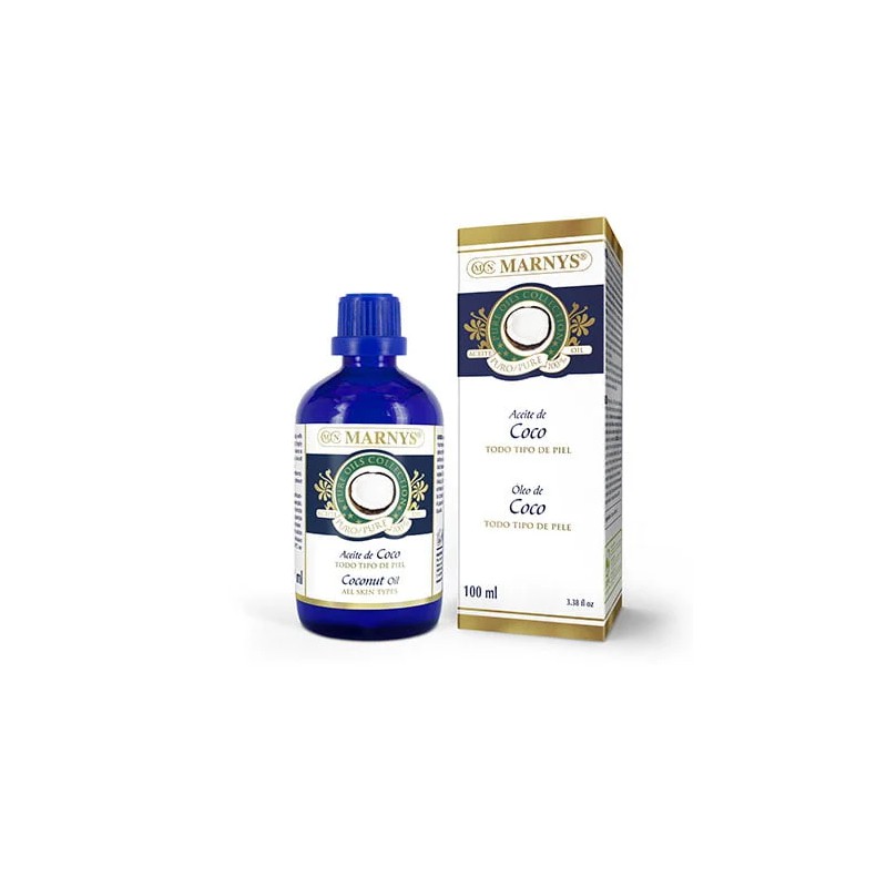 Aceite de coco puro de Marnys de 100ml para cabello y piel en Ecotiendaverde