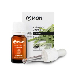 Frasco de aceite esencial de citronela Mon Deconatur 12ml repelente de mosquitos natural.