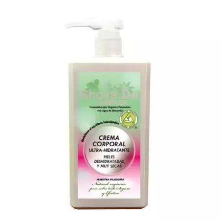 Crema corporal ultra-hidratante Shova.de de 1 litro con dosificador para el cuidado de pieles secas y descamadas