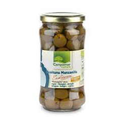 ACEITUNA MANZANILLA SIN HUESO ECOLÓGICAS 350GR CAMPOMAR.