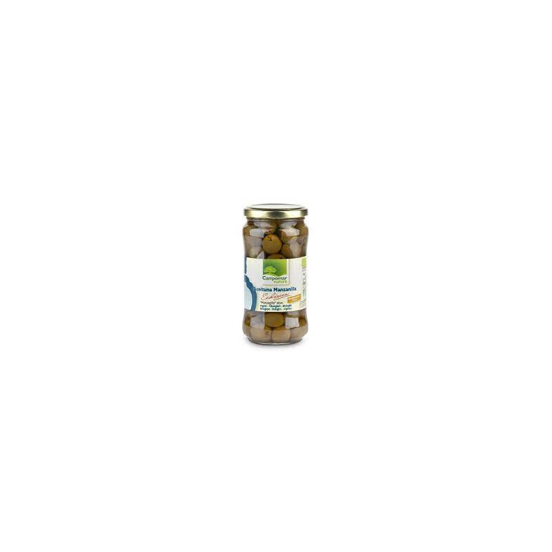 ACEITUNA MANZANILLA SIN HUESO ECOLÓGICAS 350GR CAMPOMAR.