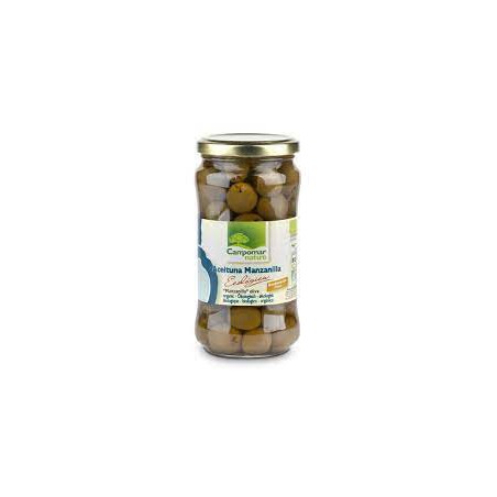 ACEITUNA MANZANILLA SIN HUESO ECOLÓGICAS 350GR CAMPOMAR.