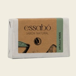 Pastilla de jabón natural de arcilla verde Essabó de 100 gramos para tratamiento de acné y piel grasa