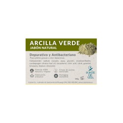 Pastilla de jabón natural de arcilla verde Fonte di Vita de 100 gramos para tratamiento de acné