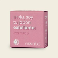 • Pastilla de jabón artesanal eco exfoliante Essabó de 120 gramos con cáscara de almendra