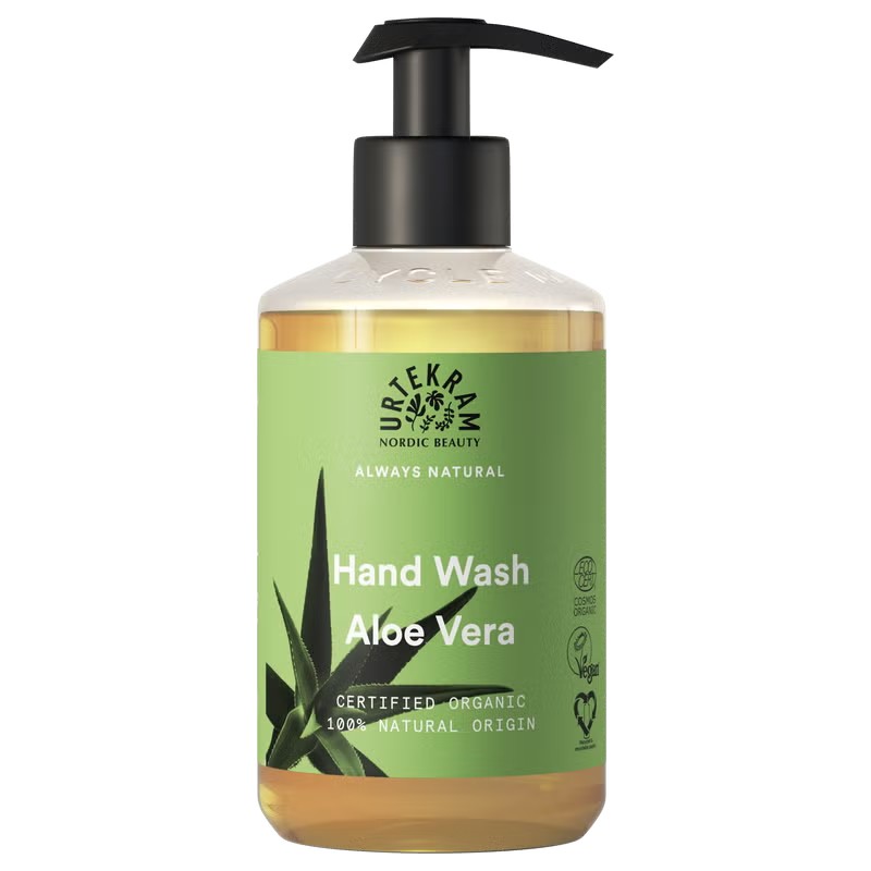 Bote dosificador de jabón de manos ecológico de aloe vera Urtekram de 300 ml
