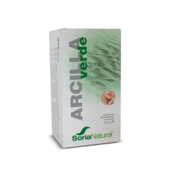 Arcilla verde Soria Natural caja de 250 gramos en polvo con alga espirulina para mascarilla facial y peeling natural
