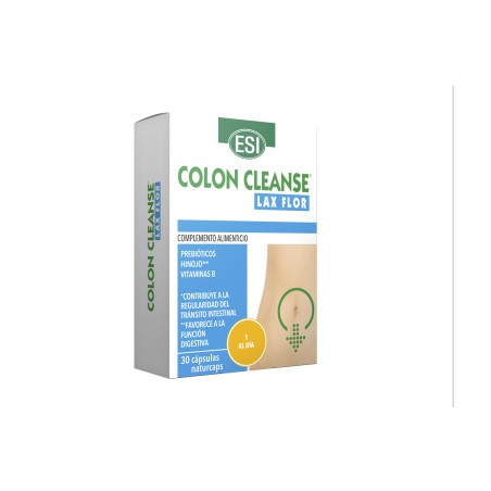 Caja de Colon Cleanse Lax Flor de laboratorios ESI con 30 cápsulas vegetales para el tránsito intestinal