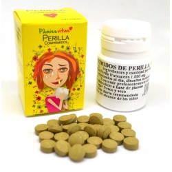 Caja y envase de comprimidos de hoja seca de Perilla Pàmies Vitae para las alergias estacionales.