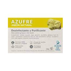Pastilla de jabón natural de azufre Fonte di Vita de 100 gramos para tratamiento de acné y piel grasa