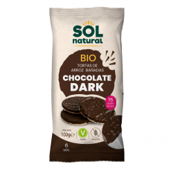 TORTITAS DE ARROZ CON CHOCOLATE DARK BIO 100GR SOL NATURAL