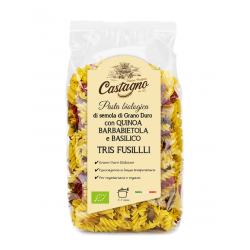 Fusilli espirales de quinoa, remolacha y albahaca ecológicas Castagno