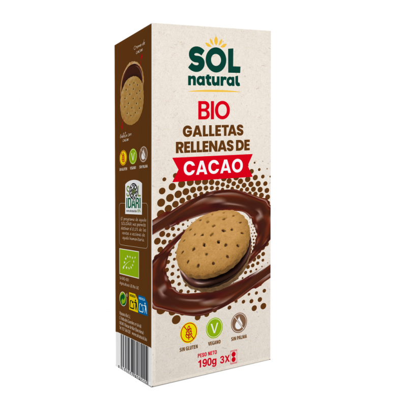 Galletas rellenas de cacao Bio Sol Natural